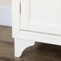 HOMCOM Aparador alto armário de cozinha 4 portas 2 armários e 1 gaveta central altura 170 cm com prateleira ajustável branco(m-5)
