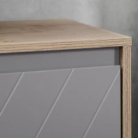 HOMCOM Mueble para Debajo del Lavabo Armario de Baño de Suelo con Puerta Doble y Estante Ajustable 60x30x59,8 cm Roble y Gris(m-8)