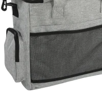 PawHut Hondentransportbox met meerdere vakken, 2 voerbakken en opvouwbare siliconen kom, 38x17x35 cm, lichtgrijs(m-11)