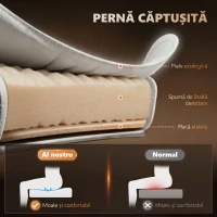 Vinsetto Scaun de birou de masaj, scaun de birou, scaun ergonomic cu înălțime reglabilă, spătar inclinabil și telecomandă cu fir, suport pentru picioare retractabil și pivotant la 360°, alb(m-6)