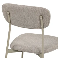 HOMCOM Lote de 2 sillas de comedor modernas, sillas de cocina apilables en tejido efecto lino, marrón claro(m-7)
