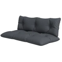 Outsunny Conjunto de 2 almofadas de exterior para banco 1 almofada de assento e 1 almofada de encosto poliéster hidrófugo cinza(m-7)