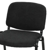 HOMCOM Meeting Chair, Stackable Ergonomic Office Chair with Padded Seat, Curved Backrest for Conference Room, Black(m-11)