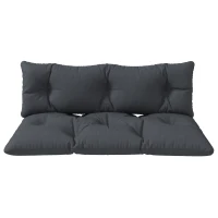Outsunny Conjunto de 2 almofadas de exterior para banco 1 almofada de assento e 1 almofada de encosto poliéster hidrófugo cinza(m-4)