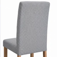 HOMCOM Lot de 2 chaises de salle à manger, chaise de cuisine moderne avec siège rembourré en tissu effet lin, gris clair(m-13)