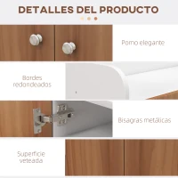 HOMCOM Armario Zapatero Moderno con 2 Puertas Estantes Ajustables para 12 Pares de Zapatos para Pasillo 83x30x90 cm Natural(m-6)