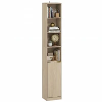 HOMCOM Bookcase Adjustable Shelf Bookshelf Anti-Tip Hardware 6-Tier Storage Cabinet Oak Wood Effect(m-11)
