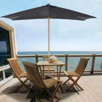 Outsunny Guarda-sol reto retangular Guarda-sol de jardim grande tamanho dim. 3L x 2l x 2,5H m cinza escuro(m-2)