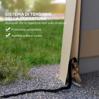 Outsunny Tenda garagem carport dim. 6,2L x 3,3l x 2,4H m aço galvanizado resistente PE alta densidade 150 g/m² impermeável anti-UV(m-4)