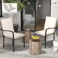 Outsunny Lote de 2 almofadas para exterior para poltrona/cadeira com encosto com tiras enchimento 8 cm, dim. 112L x 51l cm, bege(m-2)