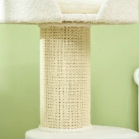 PawHut Arbre à chat avec griffoir centre d'activités 2 plateformes coussin crème(m-13)