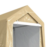 Outsunny Abri de jardin tente de stockage portable pour extérieur avec cadre en acier galvanisé et grande porte 2 x 3,6 m beige(m-12)