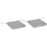 Outsunny Conjunto de 2 Almofadas para Cadeira/Poltrona de Jardim Almofadas de Assento com Capas Removíveis Acolchoamento 5 cm Poliéster Cinza claro(m-1)
