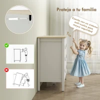 HOMCOM Cómoda para Dormitorio con 6 Cajones Tiradores de PU Cajonera para Salón Pasillo 120x40x78 cm Blanco(m-6)
