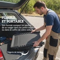 Outsunny Lot de 2 Bain de Soleil Chaise Longue Jardin avec Matelas 9cm Pliable Dossier Réglable 5 Positions Appui-tête 200cm Gris(m-7)