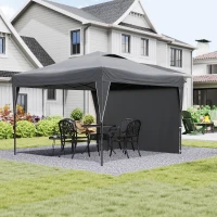 Outsunny Tenda barnum de jardim dobrável com parede lateral removível + saco de transporte aço tecido Oxford(m-6)