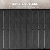 Outsunny Tavolo da Pranzo da Giardino per 8 Persone in Alluminio e Plastica, Nero(m-4)