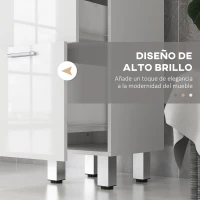 kleankin Mueble Auxiliar Baño Moderno Armario de Baño con 4 Cajones y 4 Patas para Salón Carga 30 kg 30x30x93cm Blanco Brillante(m-5)