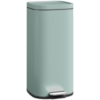 HOMCOM Poubelle de cuisine 30 L à pédale avec couvercle, fonction Soft-Close et maintien ouvert pour cuisine, maison