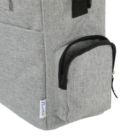 PawHut Hondentransportbox met meerdere vakken, 2 voerbakken en opvouwbare siliconen kom, 38x17x35 cm, lichtgrijs(m-10)