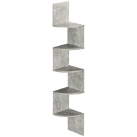 HOMCOM Estante de Canto para Parede Zigzag 20L x 20l x 126H cm 5 Níveis Madeira Cinza