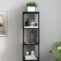 HOMCOM Estante design moderno 5 níveis – Arrumação prática para casa ou escritório, preto(m-5)