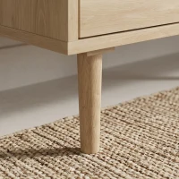 HOMCOM Chest of Drawers, 6-Drawer Dresser, Tall Storage Drawer Unit with Rattan Element for Bedroom, Living Room, Oak(m-11)