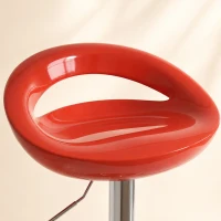 HOMCOM Lot de 2 tabourets de bar chaises de bar hauteur réglable dossier et repose-pieds pivotant à 360° 46x41x76-96cm rouge(m-10)