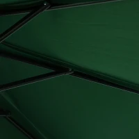 Outsunny Meio guarda-sol guarda-sol de varanda 5 suportes metal respiradouro incluído 2,93 x 1,5 x 2,49 m poliéster alta densidade verde(m-6)