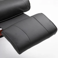 HOMCOM TV fauteuil verstelbare fauteuil kunstleder 360 ° draaistoel, kantelbare houten voet(m-11)