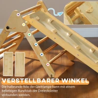AIYAPLAY Kinder-Kletterset aus Holz mit Dreiecks-Leiter und zweiseitiger Rampe, für Kinder im Alter von 18-48 Monaten(m-6)