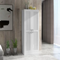 HOMCOM Armário 2 portas móvel de arrumação com 5 prateleiras, estilo contemporâneo, 60L x 36,5l x 175H(m-2)