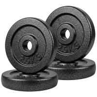 SPORTNOW Weight Plates Set, 1"/2.5cm Weight Disc Pair, 4 x 2.5kg Metal Dumbbell/Barbell Plates for Home Gym(m-14)