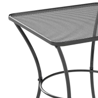 Outsunny 60cm Square Garden Table, Outdoor Metal Bistro Side Desk with Mesh Top, Black(m-10)