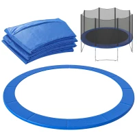 HOMCOM Copertura Imbottita Bordo Trampolino, Protezione per Tappeto Elastico Giaridno in Plastica, Ø366cm, Nessun Foro per Palo, Blu(m-1)