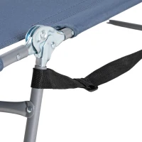 Outsunny Tuinligstoel, Ligstoel met Gepolsterde Gezichtsopening, Massage-Ligstoel voor Buiten, Zijvak, Stof, Metaal, Grijs(m-10)