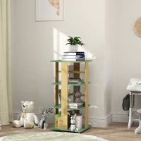 AIYAPLAY Biblioteca infantil com rodízios, arrumação de livros 3 níveis para sala de jogos, quarto infantil, verde(m-6)