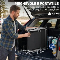 Outsunny Lettino Prendisole da Giardino Pieghevole e Regolabile con Tettuccio in Tessuto Nero, 187x58x50 cm(m-7)