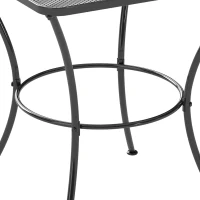 Outsunny 60cm Square Garden Table, Outdoor Metal Bistro Side Desk with Mesh Top, Black(m-11)