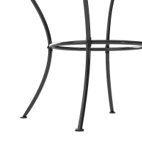 Outsunny Tuin salontafel bijzettafel koffietafem terras metaal zwart(m-11)