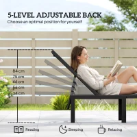 Outsunny Reclining Sun Lounger - Black(m-4)