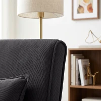 HOMCOM Sofá-Cama Plegable Butaca 2 Plazas Convertible Terciopelo Acanalado Respaldo Regulable Asiento Amplio 2 Cojines Gris(m-9)