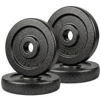 SPORTNOW Weight Plates Set, 1"/2.5cm Weight Disc Pair, 4 x 5kg Metal Dumbbell/Barbell Plates for Home Gym(m-14)