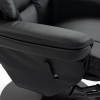 HOMCOM Upholstered Reclining Armchair, Manual Recliner Chair with Footrest and Adjustable Backrest, Black(m-10)
