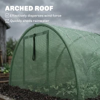 Outsunny Mini Serre de Jardin mini serre tunnel à tomates 200 x 80 x 45 cm Acier PE Anti-UV 4 portes en filet enroulables vert(m-9)