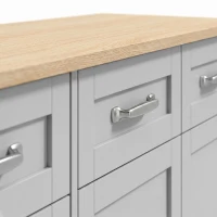 HOMCOM Sideboard Buffet Cabinet, 140 cm Kitchen Storage Cabinet with 4 Drawers, 4 Doors and 2 Adjustable Shelves, Grey(m-10)