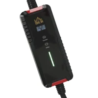 HOMCOM Chargeur Voiture Électrique Type 2, 7kW, 6-32A, 8m, Prise CEE, Adaptateur Européen, Écran LCD, IP65, 21x8,5x5cm, Noir(m-12)
