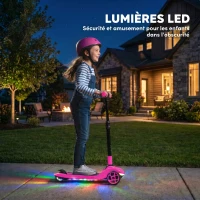 AIYAPLAY Trottinette électrique pour enfants 6+ ans, pliable 3 roues démarrage zéro, vitesse maximale 8 km/h 64 x 29 x 83 cm rose(m-5)