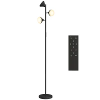 HOMCOM Lampadaire LED lampadaires sur pied salon dimmable 2700K-6000K 4150 lm 3 têtes rotatives Ø 25 x 170 cm noir(m-12)