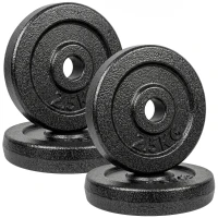 SPORTNOW Weight Plates Set, 1"/2.5cm Weight Disc Pair, 4 x 2.5kg Metal Dumbbell/Barbell Plates for Home Gym(m-1)